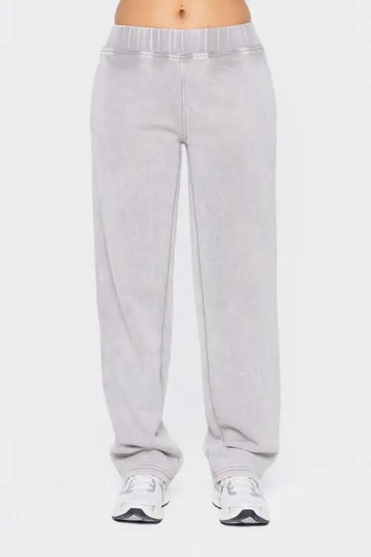 Mono B Elastic Waist Fleece Pants with Pockets - Love Salve